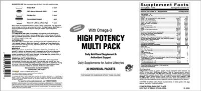 Photo of the Vitamer Laboratories High Potency Multi Pack label
