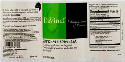 Photo of the DaVinci Laboratories Of Vermont Supreme Omega label