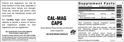 Photo of the Vitamer Laboratories Cal-Mag Caps label