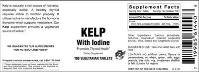 Photo of the Vitamer Laboratories Kelp With Iodine label