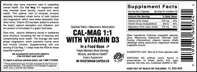 Photo of the Vitamer Laboratories Cal-Mag 1:1 With Vitamin D3 label