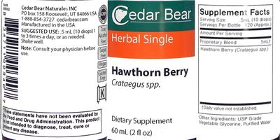 Photo of the Cedar Bear Hawthorn Berry label