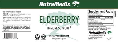 Photo of the NutraMedix Elderberry label
