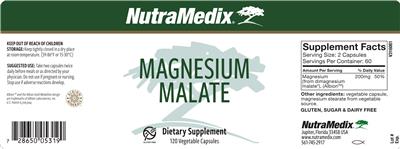 Photo of the NutraMedix Magnesium Malate label