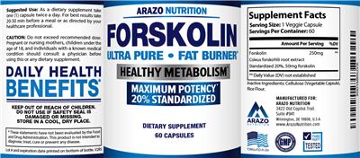 Photo of the Arazo Nutrition Forskolin label