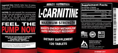 is arazo l carnitine L-Carnitine (Label) | Dietary Supplement Label Database (DSLD) L-Carnitin Kapseln Hochdosiert - demo:adult AIDA:(BUY 1 WHITE) AIDA GLUTATHIONE AMPOULE