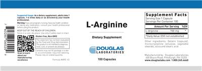 Photo of the Douglas Laboratories L-Arginine label