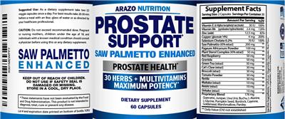 Photo of the Arazo Nutrition Prostate Support label