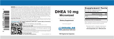 Photo of the Douglas Laboratories DHEA 10 mg Micronized label