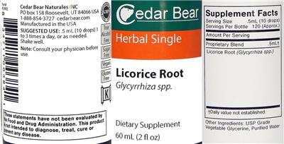 Photo of the Cedar Bear Licorice Root label