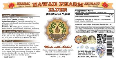 Photo of the Hawaii Pharm Elder label