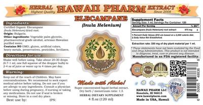Photo of the Hawaii Pharm Elecampane label