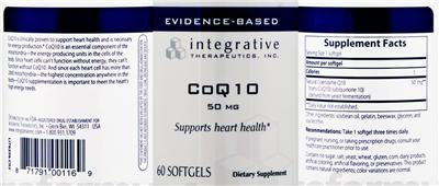 Photo of the Integrative Therapeutics CoQ10 label