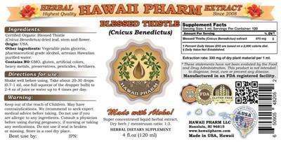 Photo of the Hawaii Pharm Blessed Thistle label