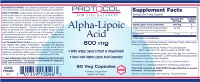 Alpha-Lipoic Acid 600 mg