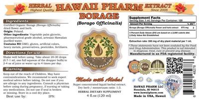 Photo of the Hawaii Pharm Borage label