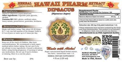 Photo of the Hawaii Pharm Dipsacus label