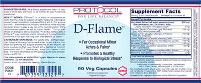 Photo of the Protocol For Life Balance D-Flame label