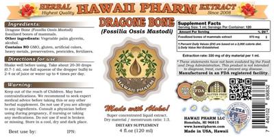 Photo of the Hawaii Pharm Dragone Bone label