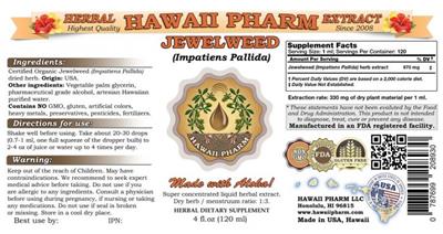 Photo of the Hawaii Pharm Jewelweed label