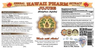 Photo of the Hawaii Pharm Jujube label