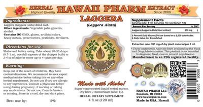 Photo of the Hawaii Pharm Laggera label