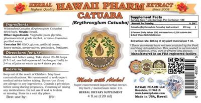 Photo of the Hawaii Pharm Catuaba label