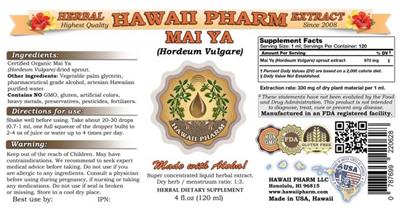 Photo of the Hawaii Pharm Mai Ya label
