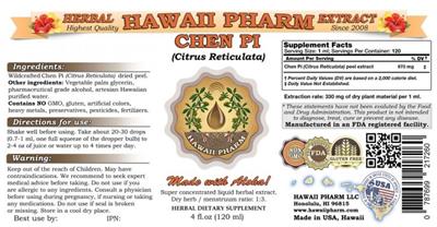Photo of the Hawaii Pharm Chen Pi label