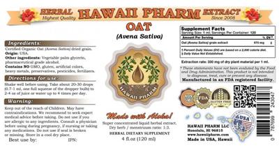 Photo of the Hawaii Pharm Oat label