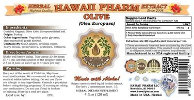 Photo of the Hawaii Pharm Olive label