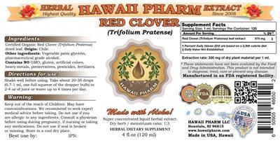 Photo of the Hawaii Pharm Red Clover label