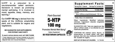 Photo of the Vitamer Laboratories 5-HTP 100 mg label