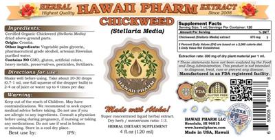 Photo of the Hawaii Pharm Chickweed label