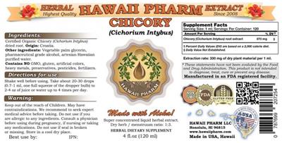 Photo of the Hawaii Pharm Chicory label