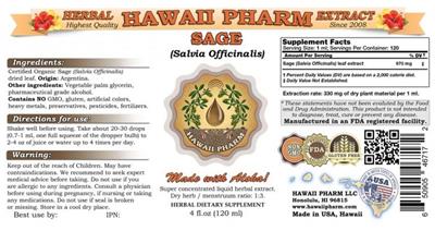 Photo of the Hawaii Pharm Sage label