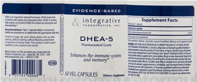 Photo of the Integrative Therapeutics DHEA-5 label
