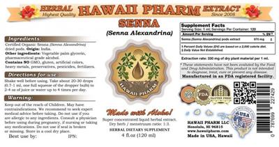 Photo of the Hawaii Pharm Senna label