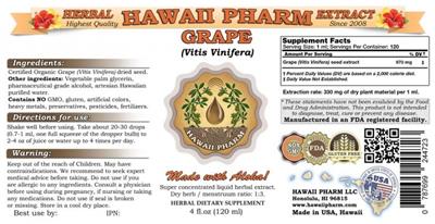 Photo of the Hawaii Pharm Grape label