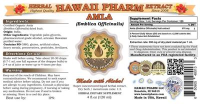 Photo of the Hawaii Pharm Amla label