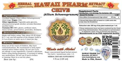 Photo of the Hawaii Pharm Chive label