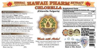 Photo of the Hawaii Pharm Chlorella label