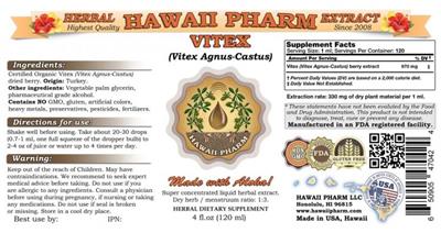 Photo of the Hawaii Pharm Vitex label