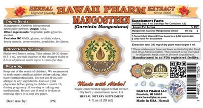 Photo of the Hawaii Pharm Mangosteen label