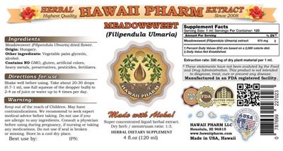 Photo of the Hawaii Pharm Meadowsweet label