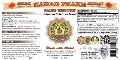 Photo of the Hawaii Pharm False Unicorn label