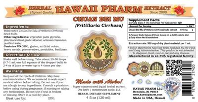 Photo of the Hawaii Pharm Chuan Bei Mu label