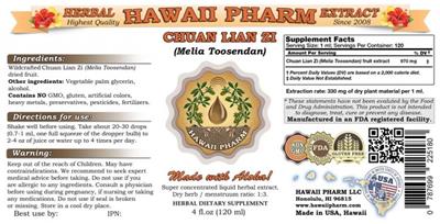 Photo of the Hawaii Pharm Chuan Lian Zi label