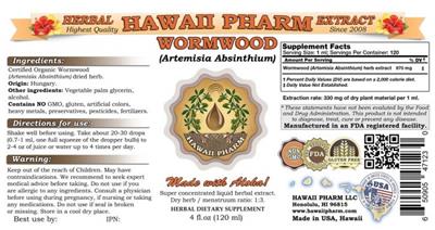 Photo of the Hawaii Pharm Wormwood label