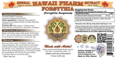 Photo of the Hawaii Pharm Forsythia label